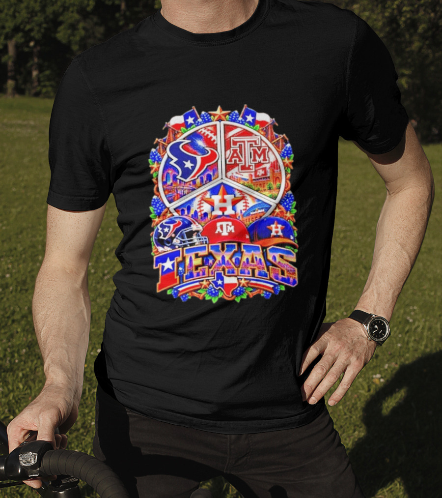 Houston Texans Texas A&M Aggies Houston Astros Texas Sports Team T-Shirt