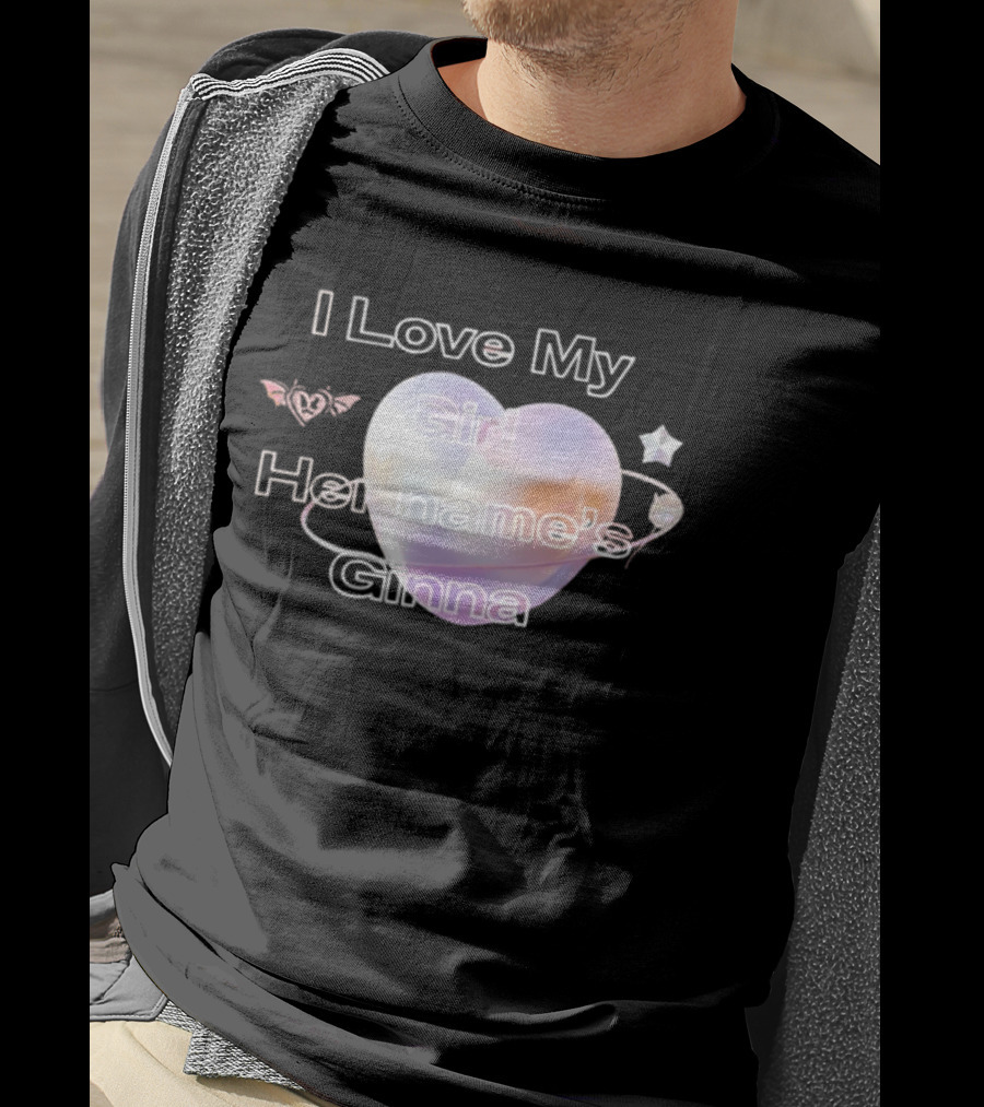 I Love My Girl Her Name's Ginna Heart And Stars T-Shirt