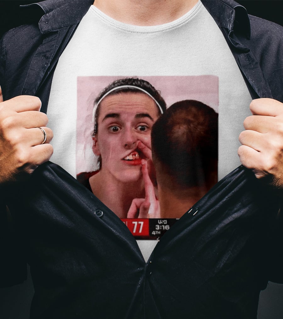 Caitlin Clark Injured Mouth Indiana Basketball Game Score 77 82 Fourth Quarter T-Shirt