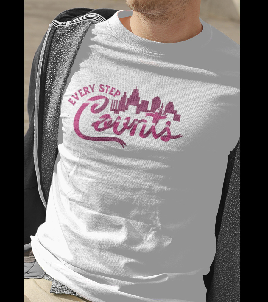 Every Step Counts City Skyline Motivational T-Shirt