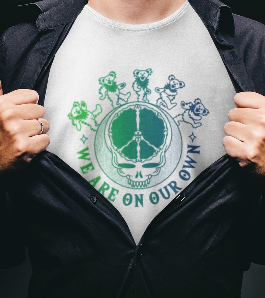 Grateful Dead Dancing Bears We Are On Our Own Peace Skull Moon T-Shirt