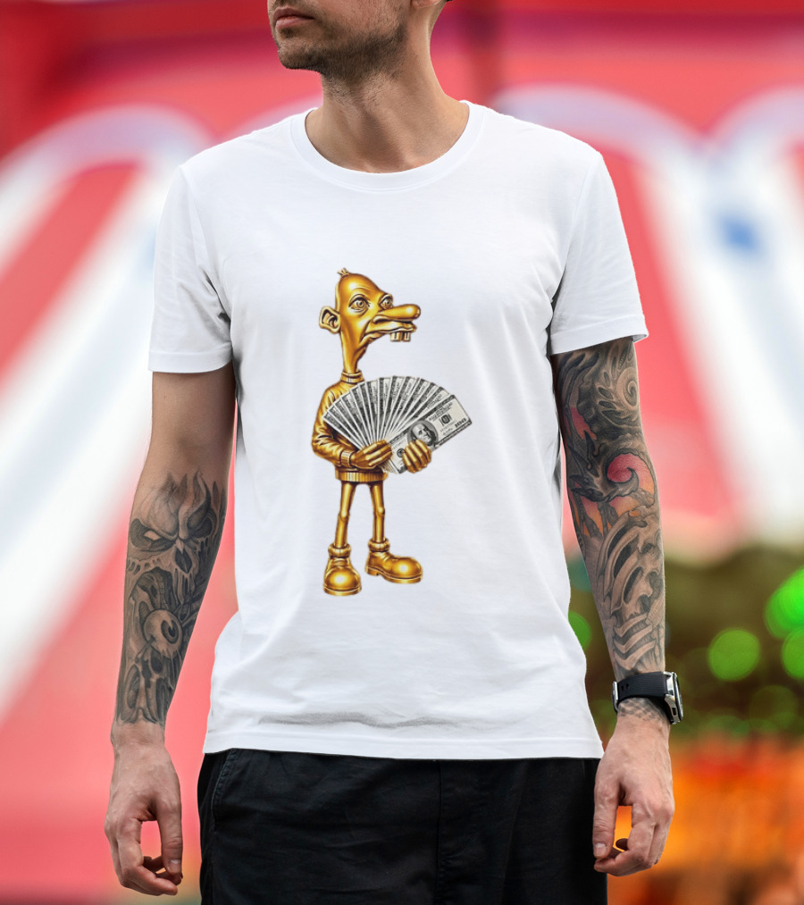Greg Heffley Gold Money Meme With Cash Stack T-Shirt
