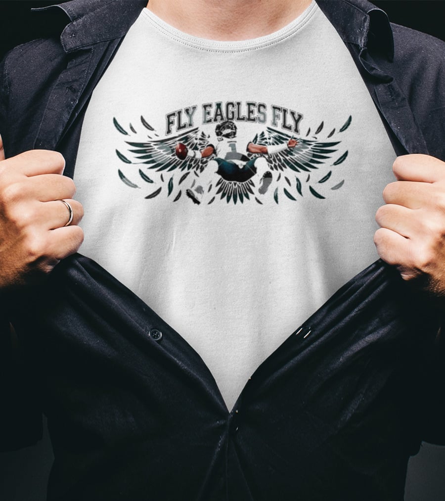 Philadelphia Eagles Jalen Hurts Fly Eagles Fly Wings Football T-Shirt