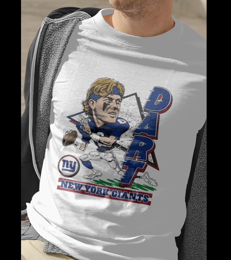 Jaxson Dart New York Giants Quarterback Caricature NFL Football T-Shirt