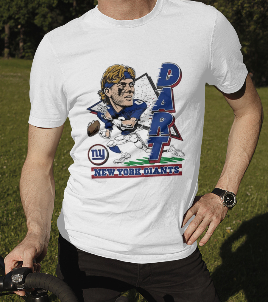 Jaxson Dart New York Giants Quarterback Caricature NFL Football T-Shirt