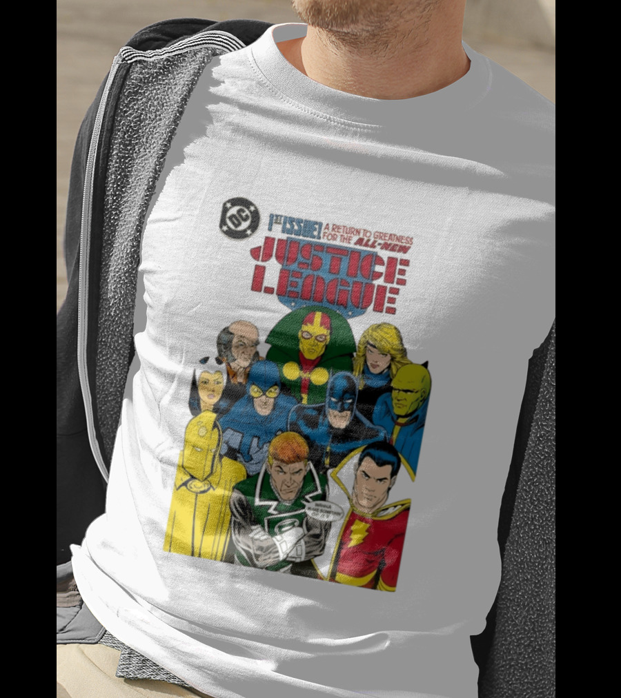 Justice League 1st Issue A Return To Greatness DC Comics Icons Bold Cover T-Shirt