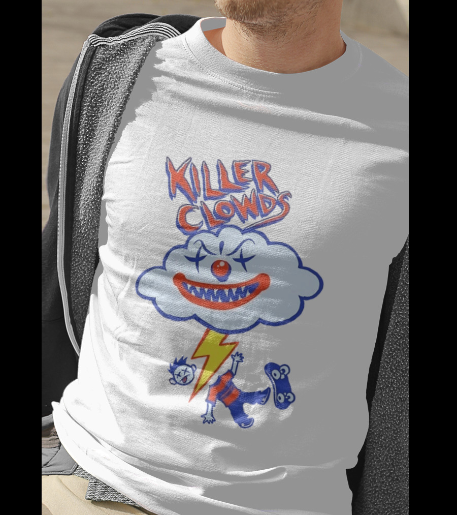 Killer Clowds Clown Cloud Lightning Skater T-Shirt