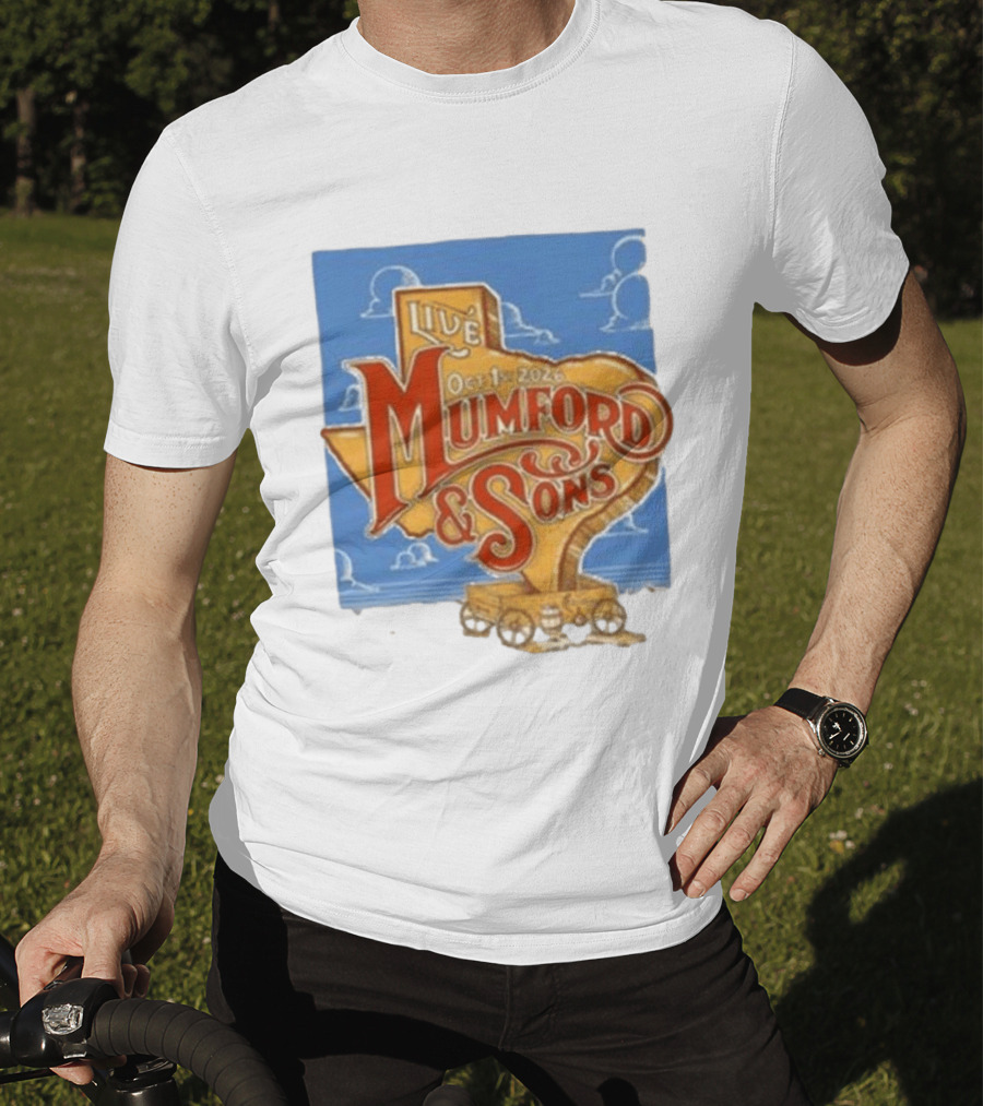 Mumford And Sons Live In The Woodlands Texas Oct 1 2026 T-Shirt
