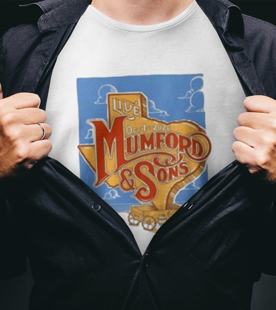 Mumford And Sons Live In The Woodlands Texas Oct 1 2026 T-Shirt