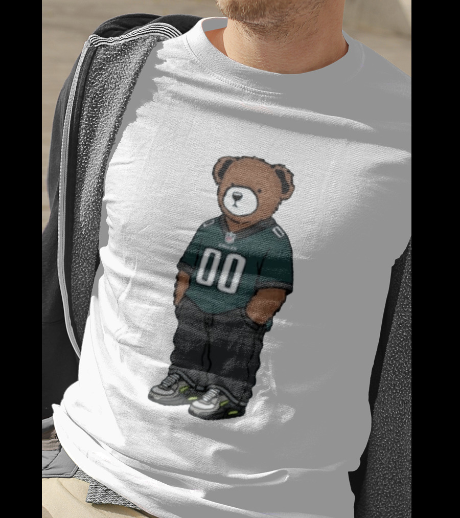 Philadelphia Eagles Teddy Bear Jersey 00 Team Spirit Fan T-Shirt