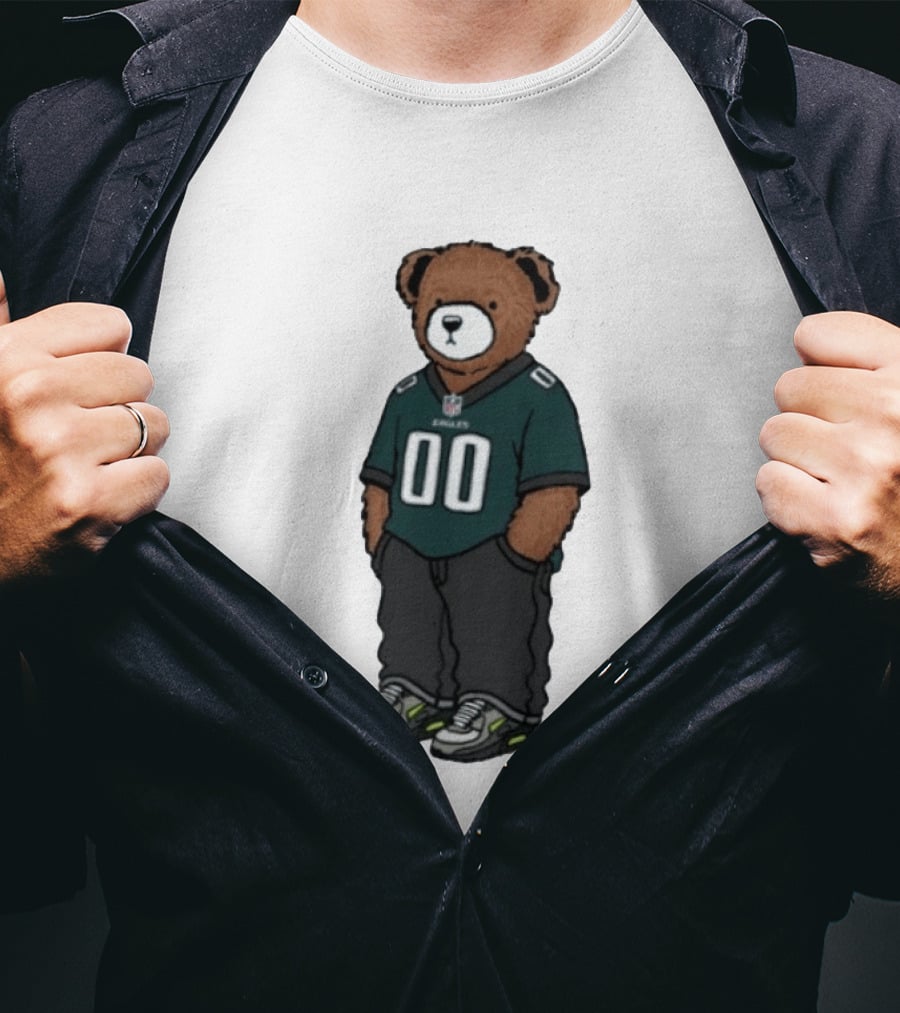 Philadelphia Eagles Teddy Bear Jersey 00 Team Spirit Fan T-Shirt