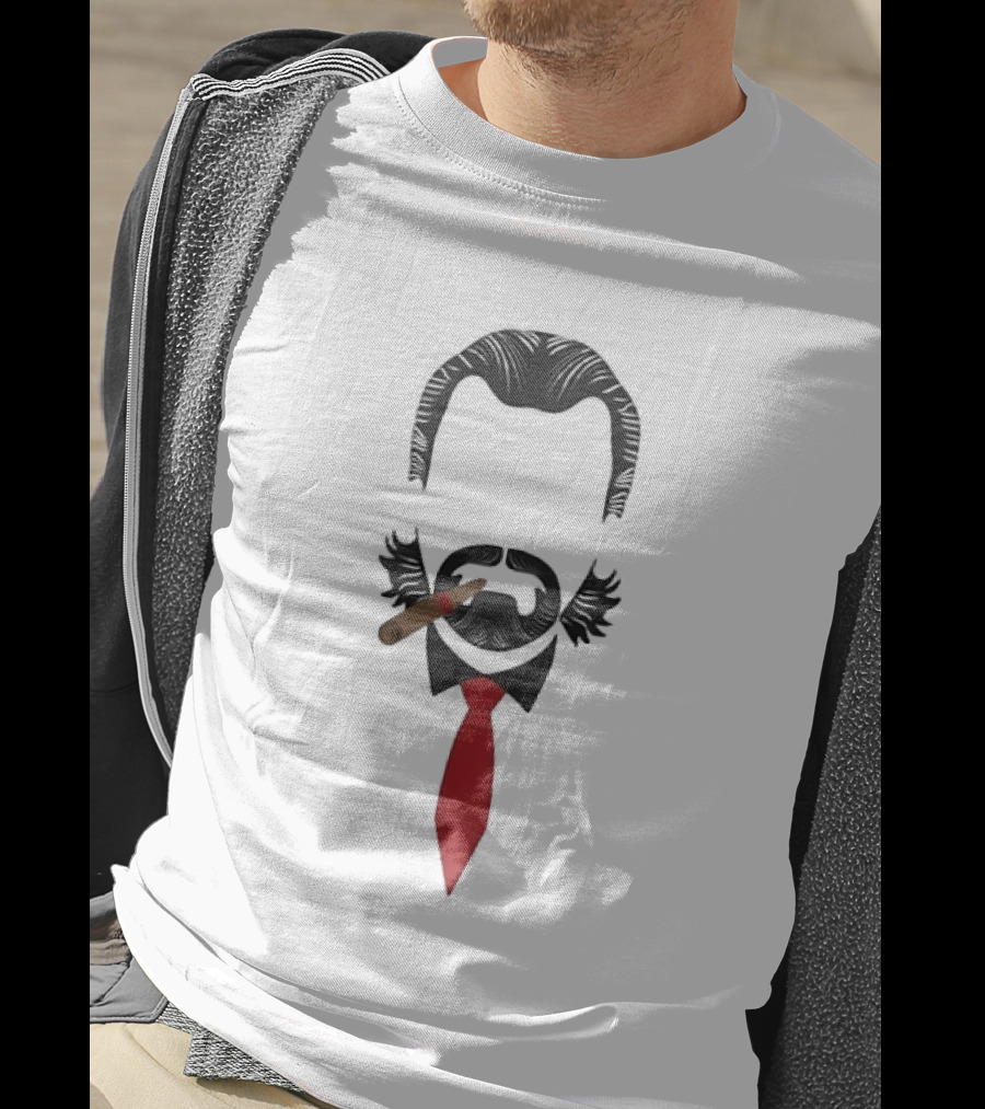 Ron Swanson Minimalist Cigar Tie Parks And Recreation T-Shirt