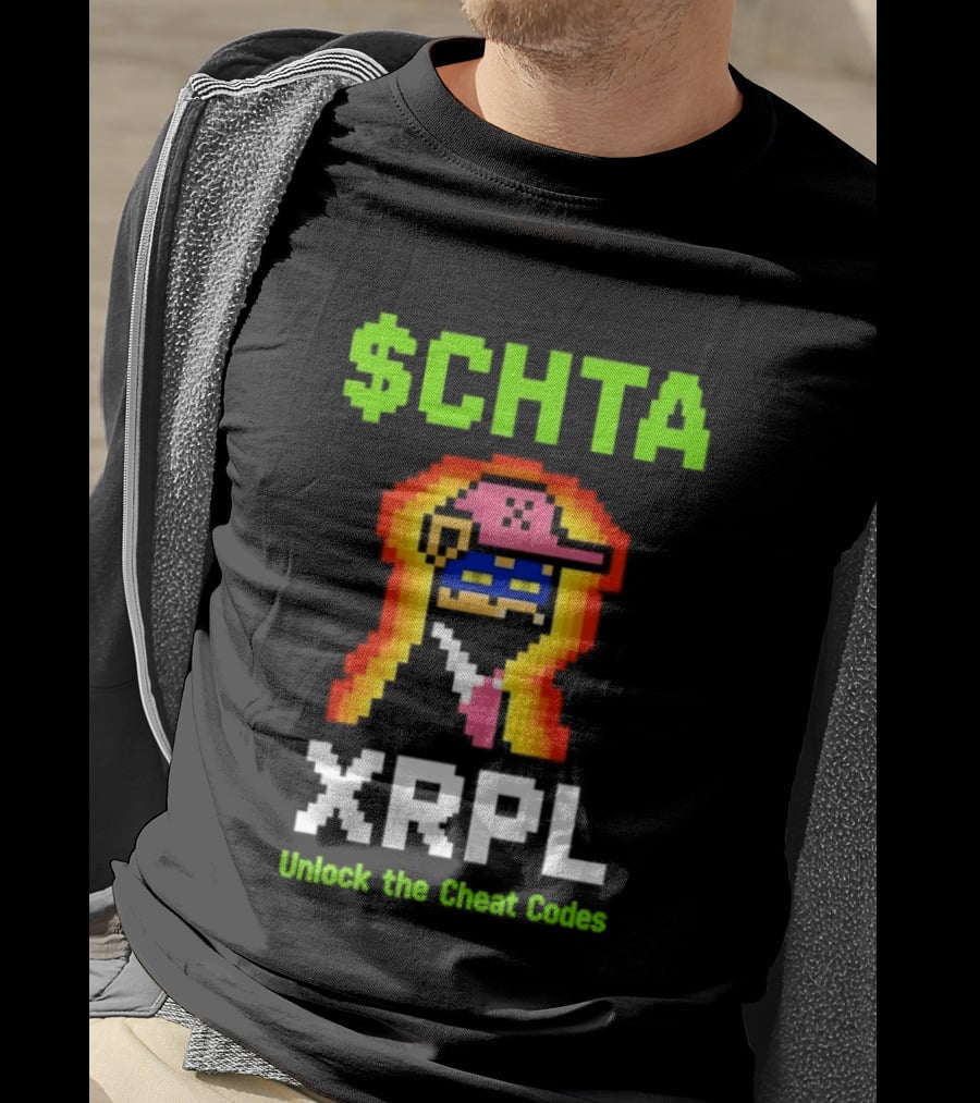 $CHTA XRPL Unlock The Cheat Codes Pixel Art Gamer Crypto T-Shirt