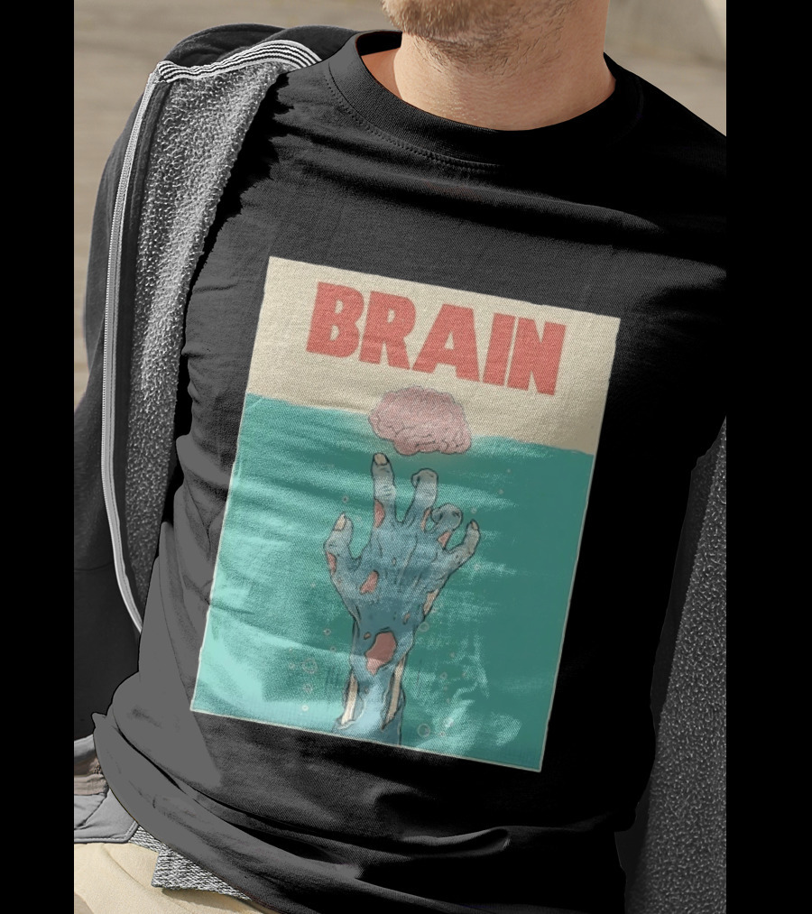 Brain Zombie Hand Horror Undead Creepy T-Shirt