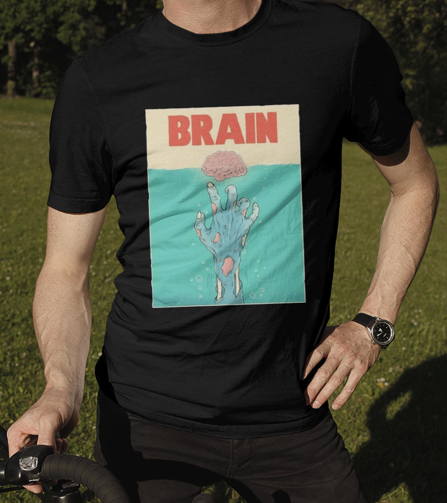 Brain Zombie Hand Horror Undead Creepy T-Shirt