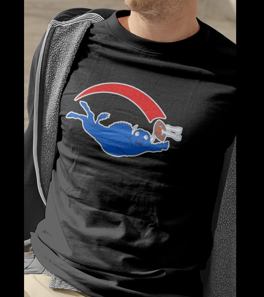 Buffalo Bills Cartoon Parody Football Logo Flying Blue Buffalo T-Shirt