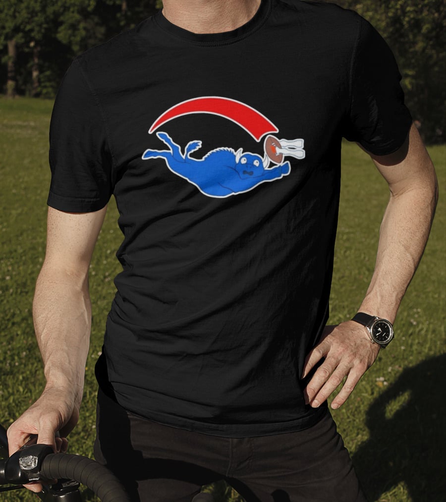 Buffalo Bills Cartoon Parody Football Logo Flying Blue Buffalo T-Shirt