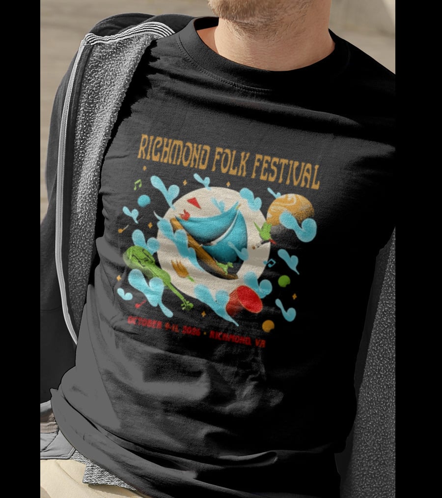 Richmond Folk Festival October 9 11 2026 Richmond VA Music And Food Celebration T-Shirt