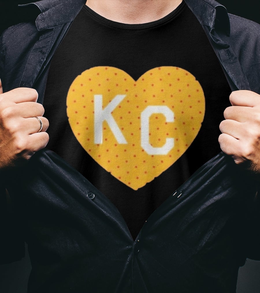 Kansas City Chiefs KC Heart Polka Dot Fan T-Shirt
