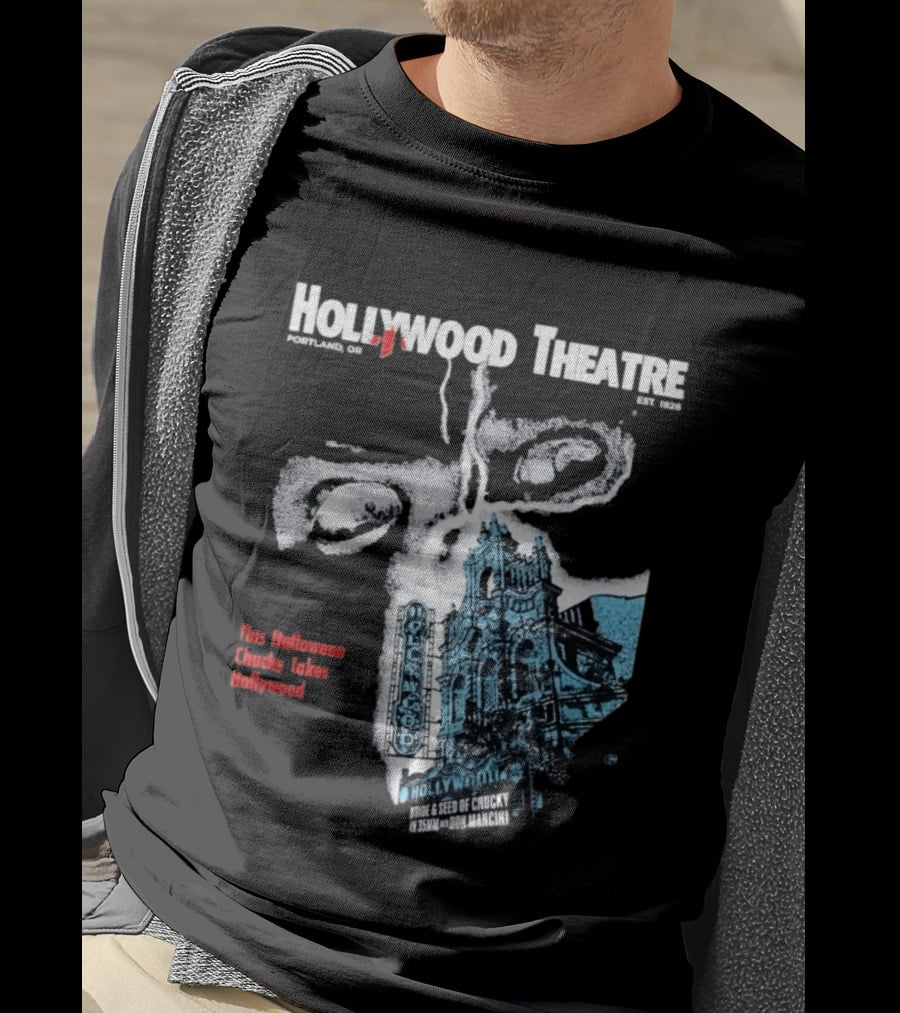 Chucky Takes Hollywood Theatre Portland Halloween Bride Seed Of Chucky 2023 T-Shirt