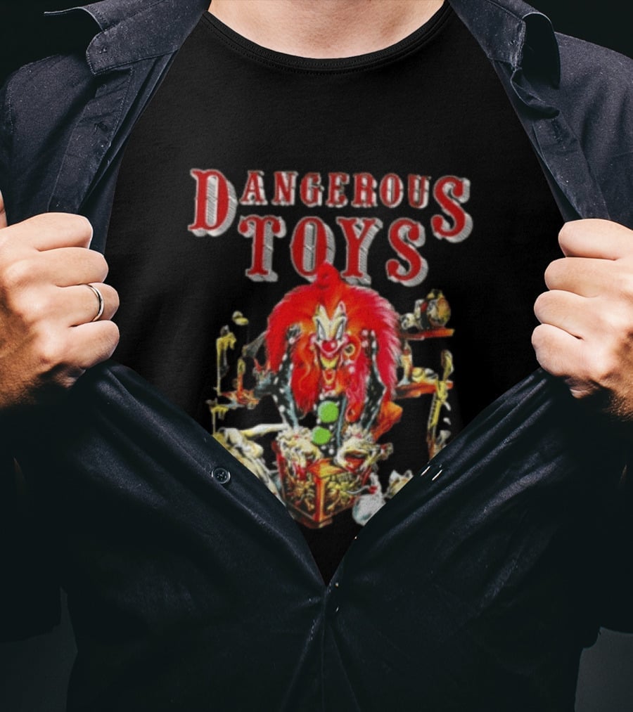 Dangerous Toys Scary Clown Red Hair Jack In The Box T-Shirt