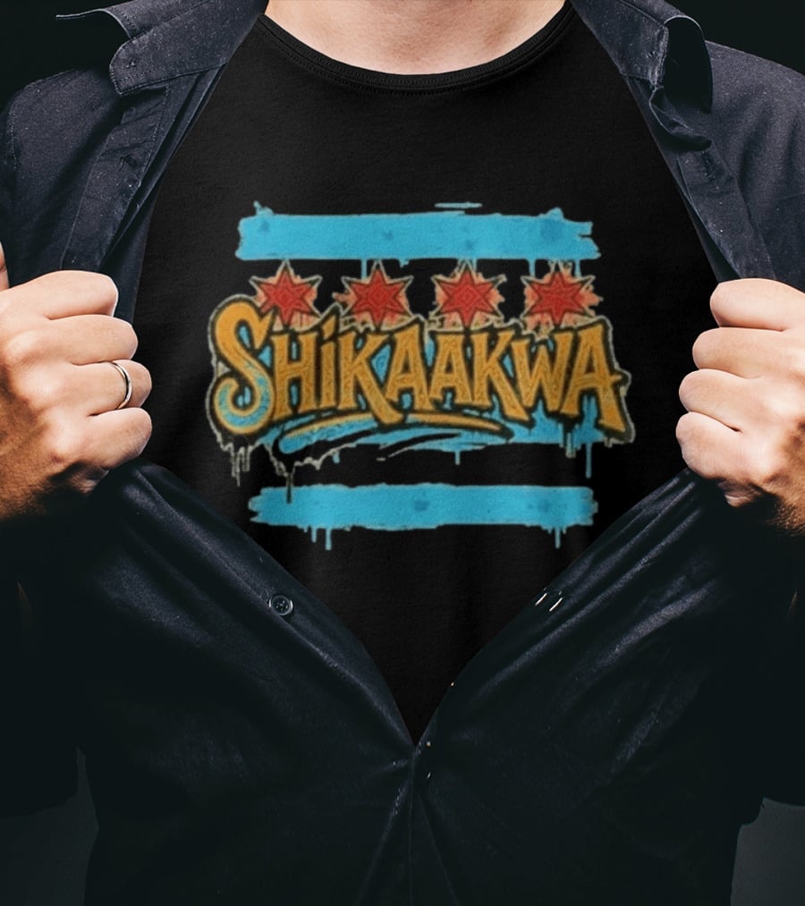 Shikaakwa Chicago Flag Urban Street T-Shirt
