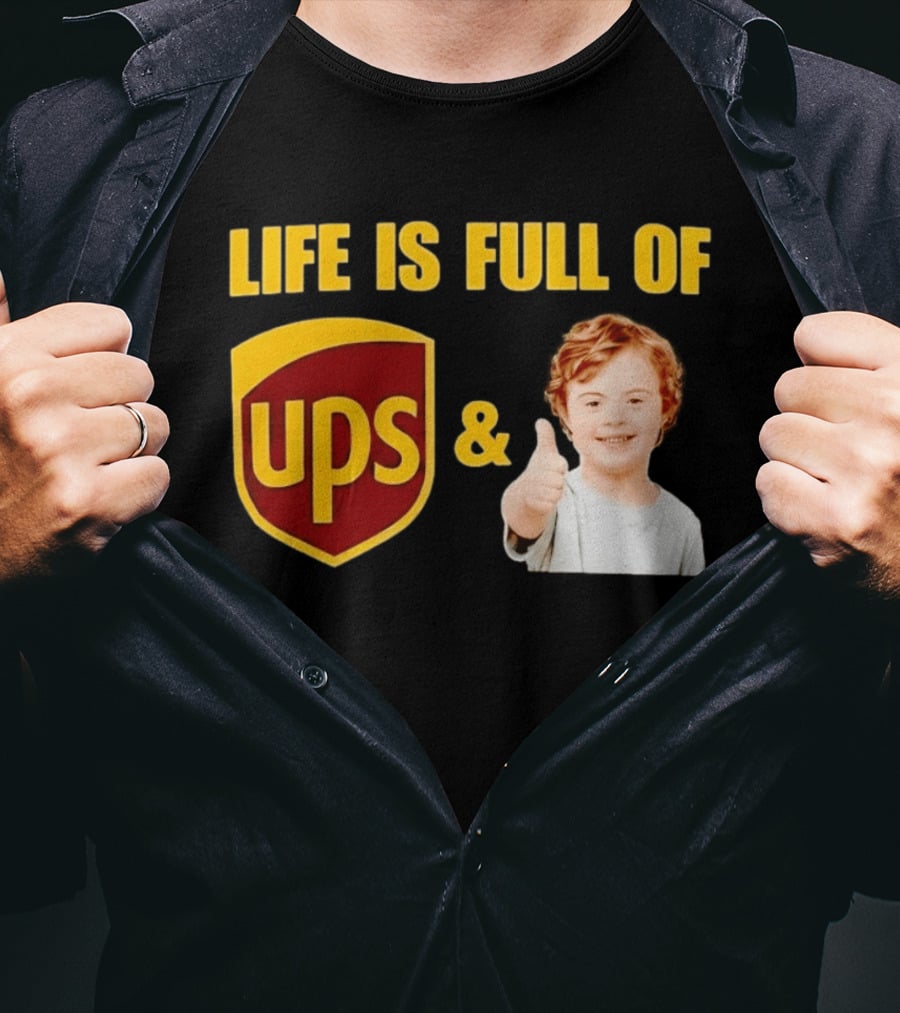 Life Is Full Of UPS And Downs Positive Message With Thumbs Up T-Shirt