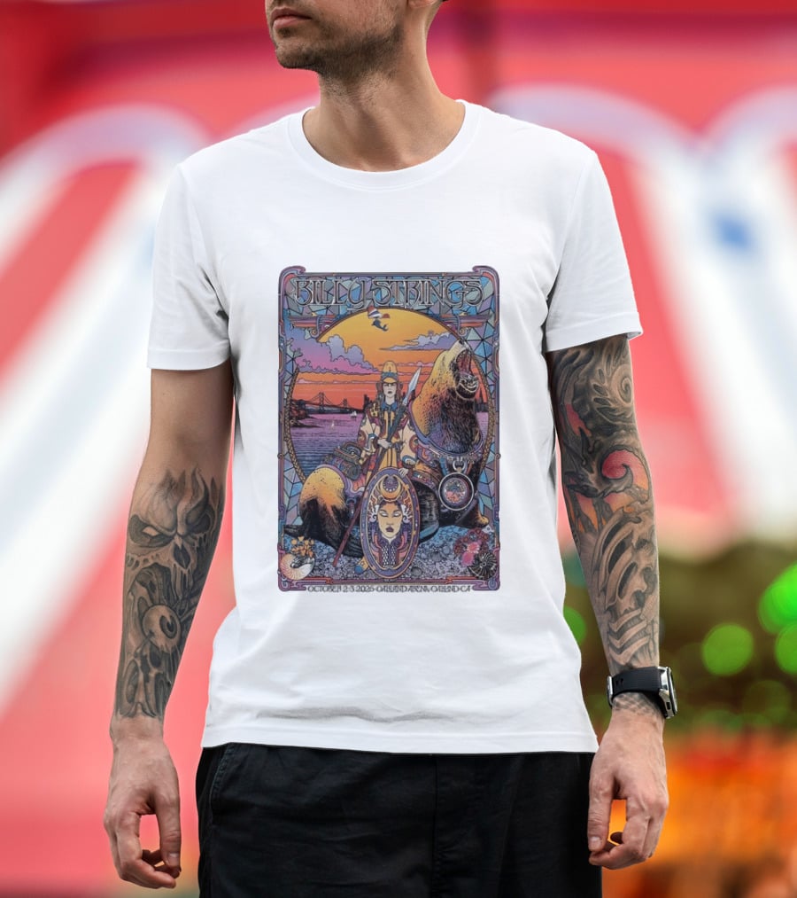Billy Strings October 2 3 2026 Oakland Arena Vibrant Seal And Bay Bridge T-Shirt