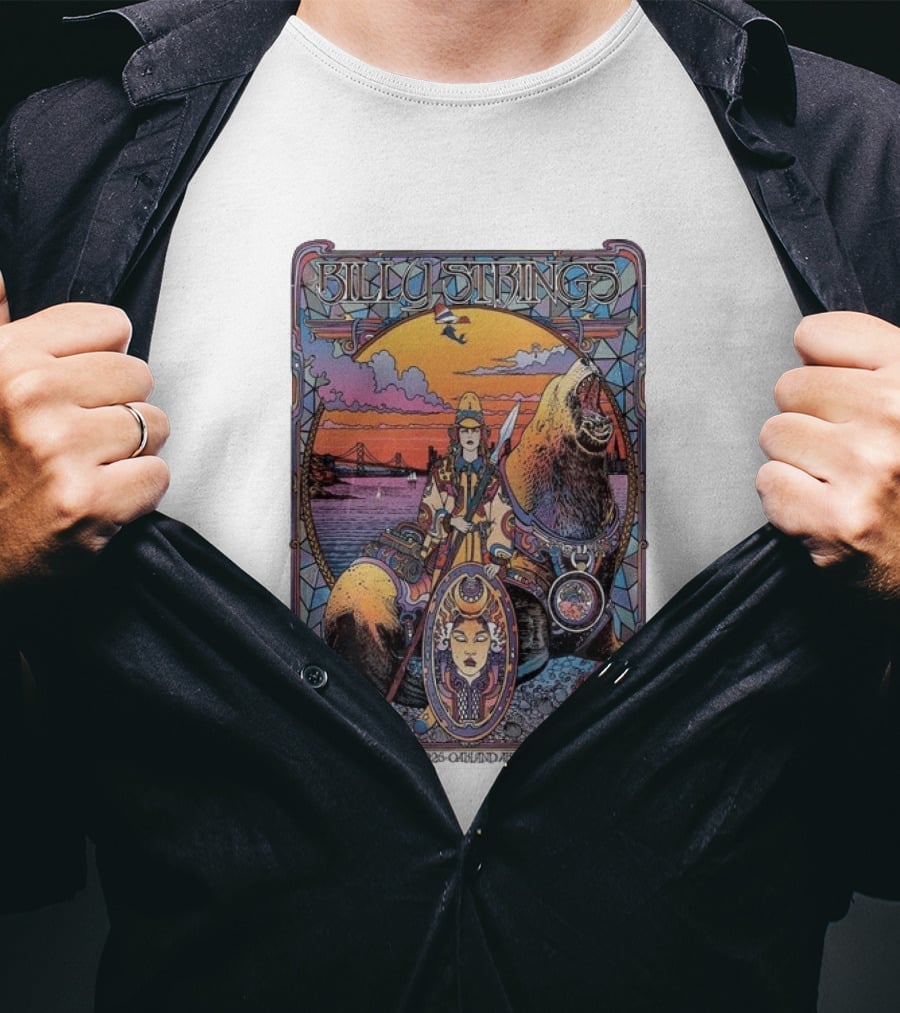 Billy Strings October 2 3 2026 Oakland Arena Vibrant Seal And Bay Bridge T-Shirt