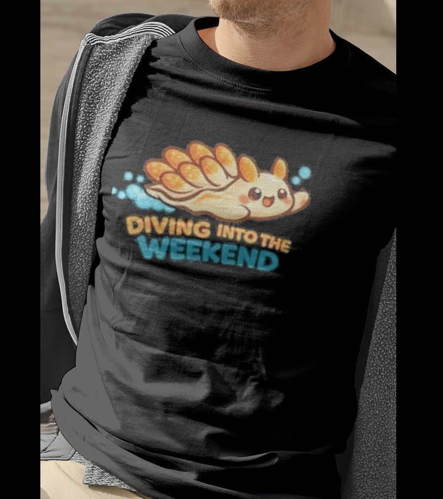 Diving Into The Weekend Cute Cartoon Sea Creature T-Shirt