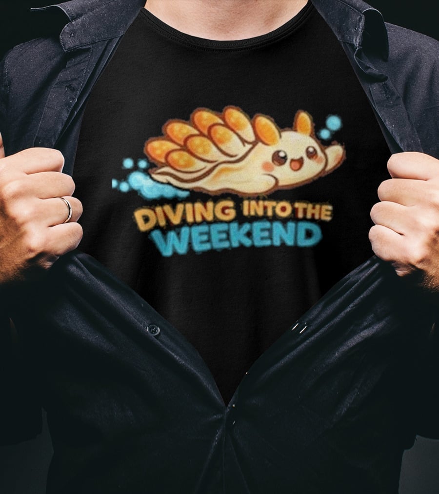 Diving Into The Weekend Cute Cartoon Sea Creature T-Shirt
