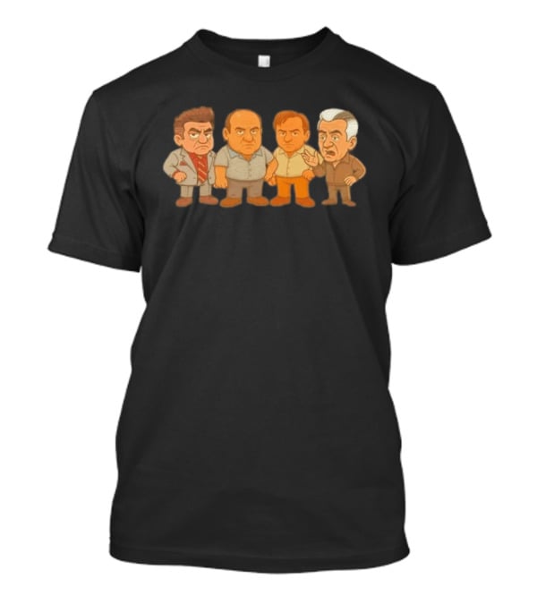 Sopranos Caricature Mobsters Big Head Mafia Characters T-Shirt