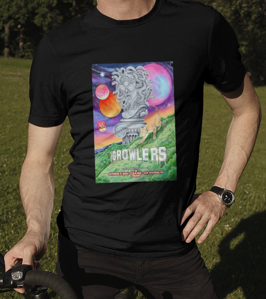 Los Growlers Final Performance Greek Theatre Los Angeles October 3 2024 Statue And Lion T-Shirt
