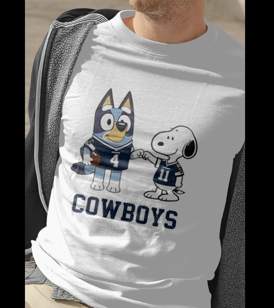 Bluey Snoopy Cowboys Football Team Friendship T-Shirt