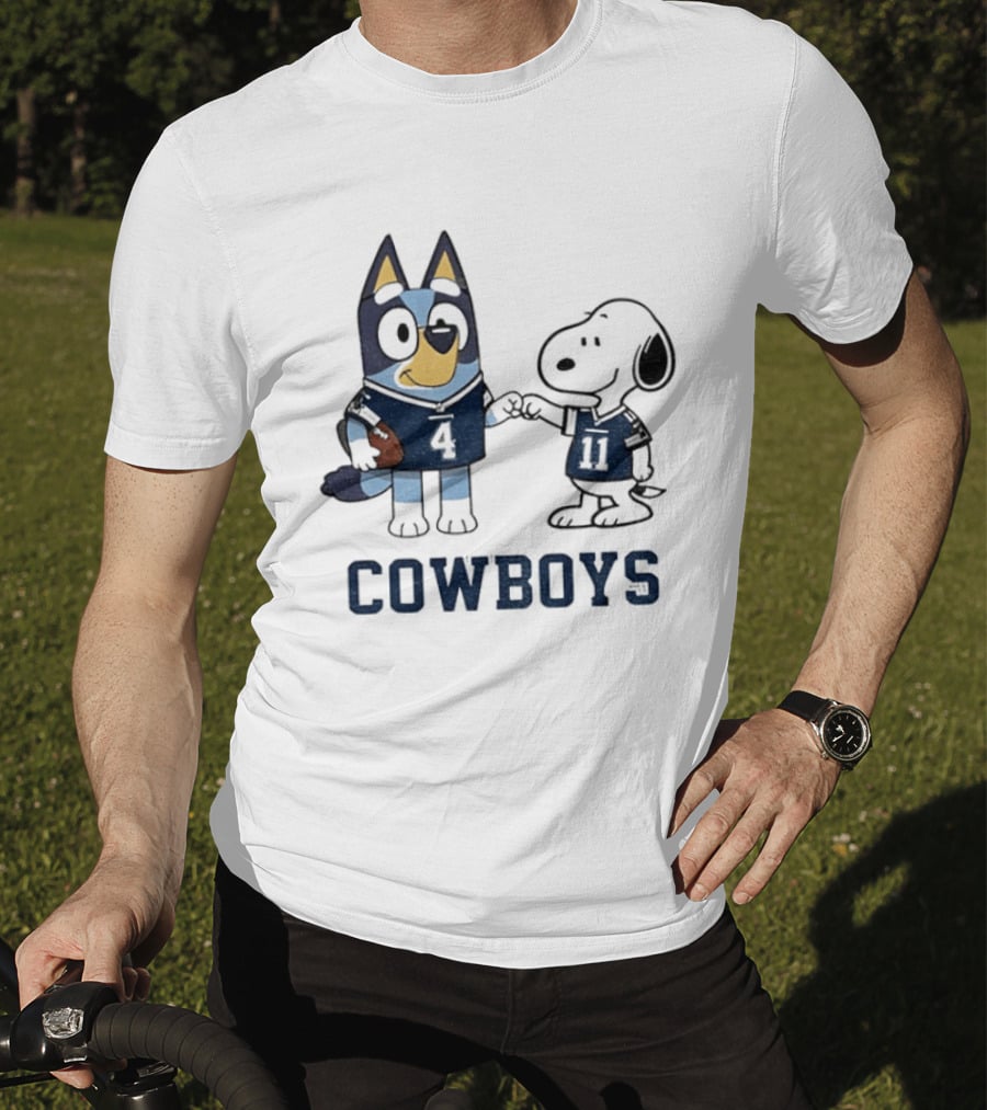 Bluey Snoopy Cowboys Football Team Friendship T-Shirt