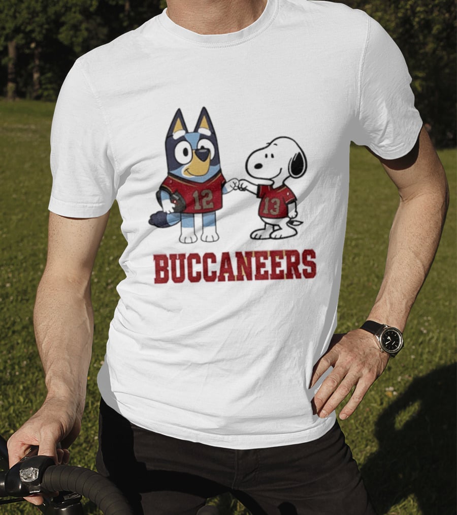 Bluey Snoopy Tampa Bay Buccaneers Football Friends T-Shirt