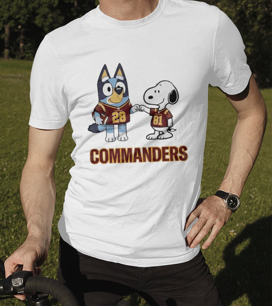 Bluey Snoopy Commanders Football 28 81 T-Shirt