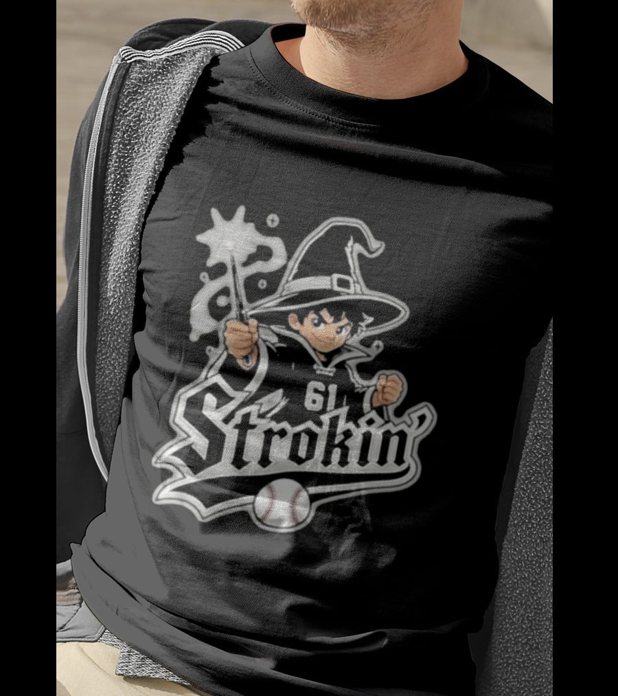 Mike Vasil Wizard Strokin' 61 South Side Chicago White Sox T-Shirt