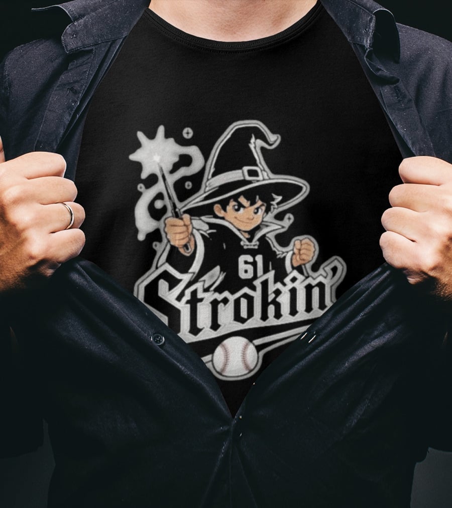 Mike Vasil Wizard Strokin' 61 South Side Chicago White Sox T-Shirt