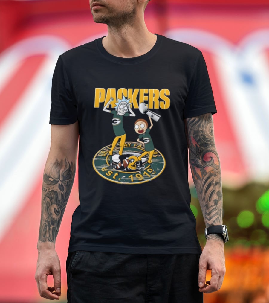 Green Bay Packers Rick Sanchez Morty Smith Est 1919 Packers T-Shirt