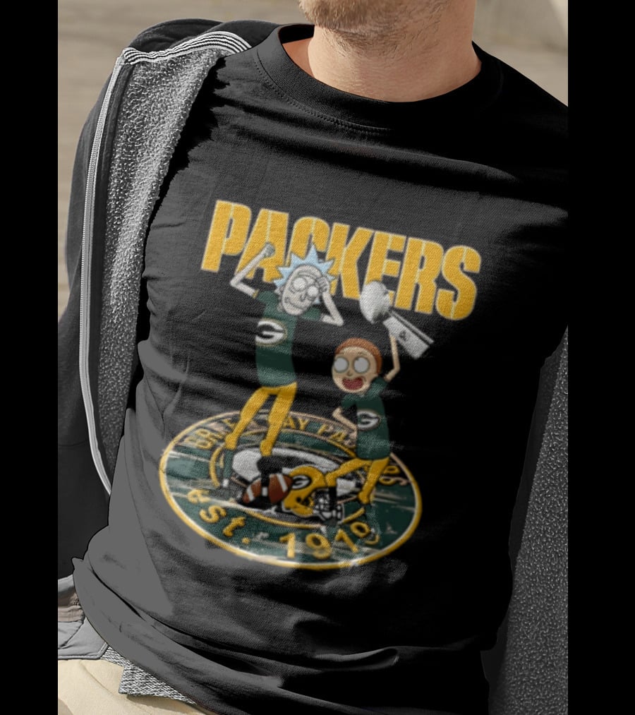 Green Bay Packers Rick Sanchez Morty Smith Est 1919 Packers T-Shirt