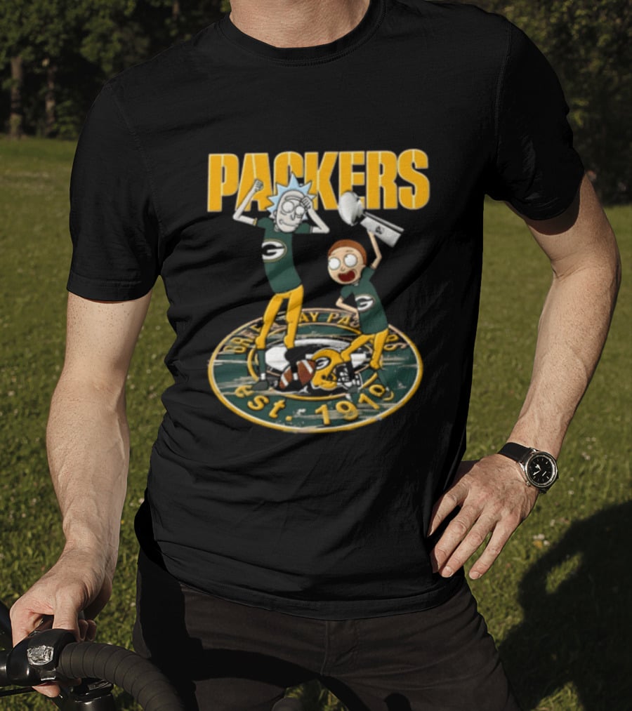 Green Bay Packers Rick Sanchez Morty Smith Est 1919 Packers T-Shirt