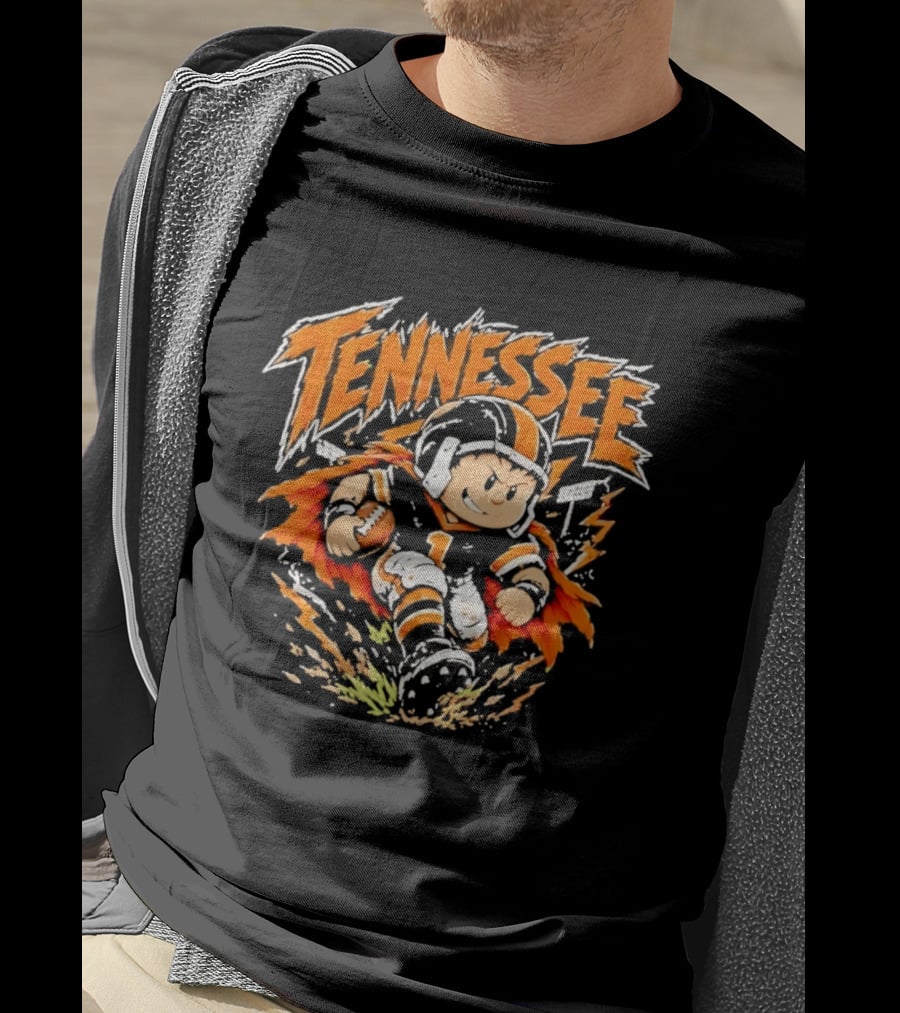 Tennessee Volunteers Football Cartoon Player Number 1 Dynamic T-Shirt