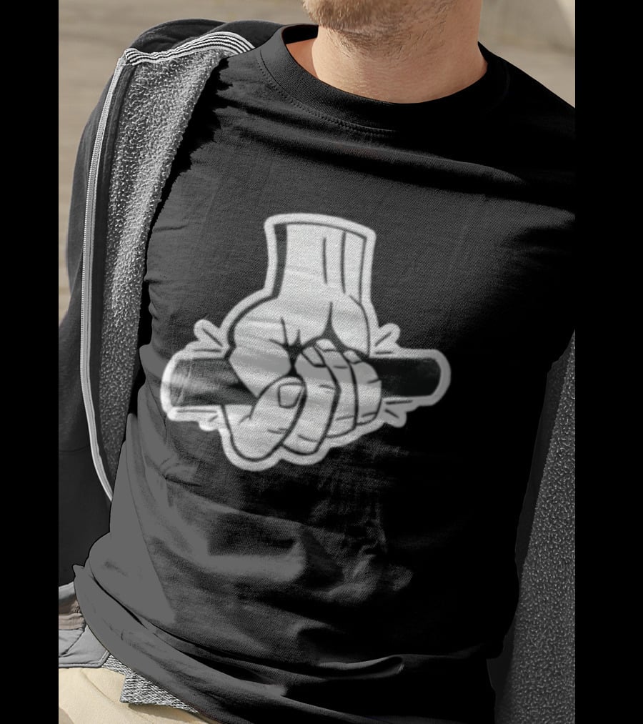 Hand Holding Black Bar T-Shirt