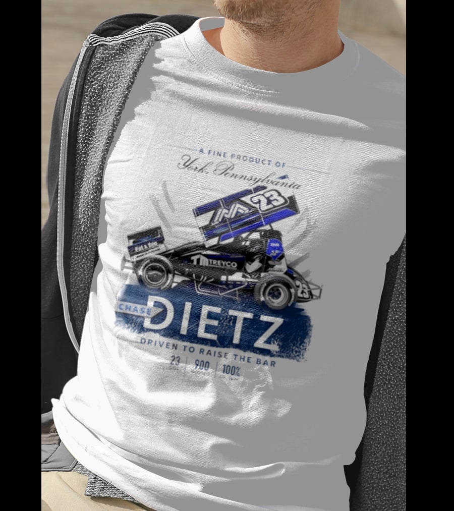 Chase Dietz Sprint Car 23 Driven To Raise The Bar York Pennsylvania Racing T-Shirt