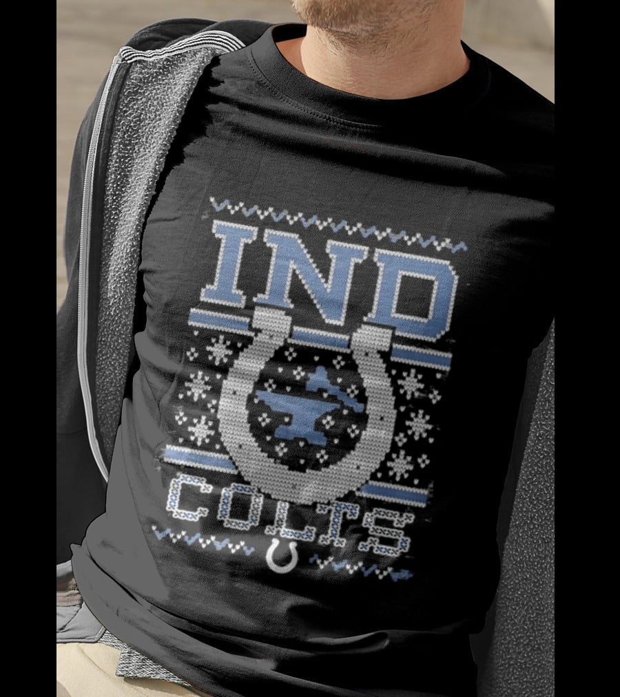 IND Indianapolis Colts Ugly Christmas Sweater Holiday Team Spirit T-Shirt