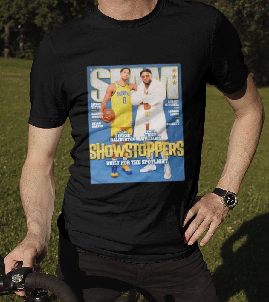 Slam Featuring Tyrese Haliburton And Trick Williams Showstoppers Built For The Spotlight T-Shirt