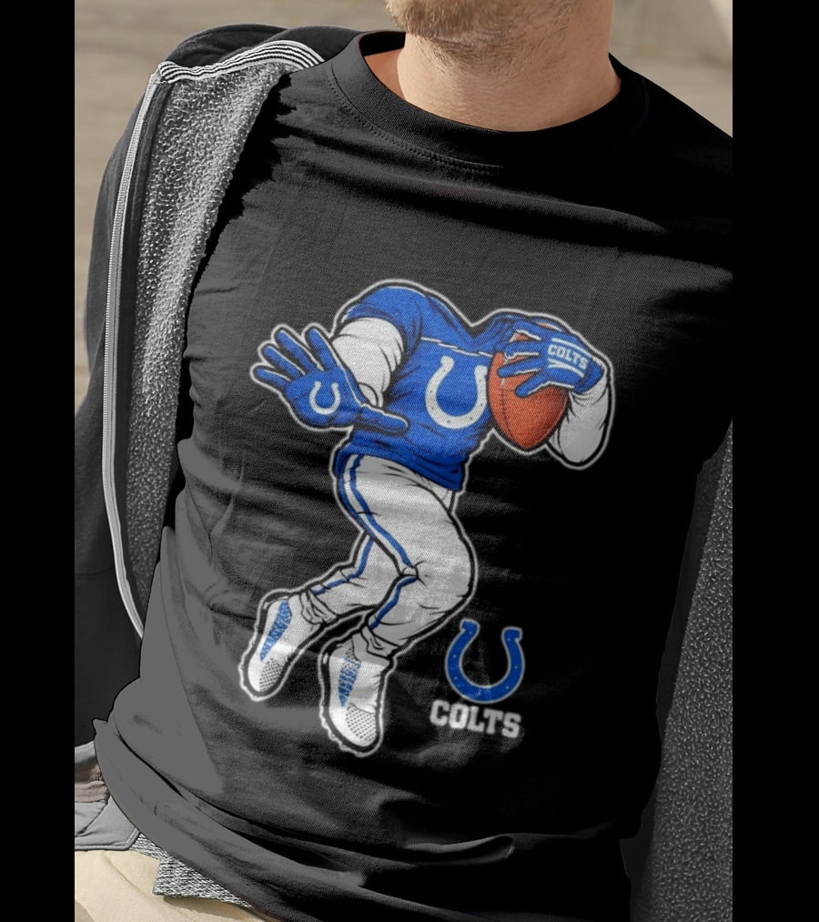 Indianapolis Colts Toddler Yard Rush II Football Player Colts Horseshoe T-Shirt