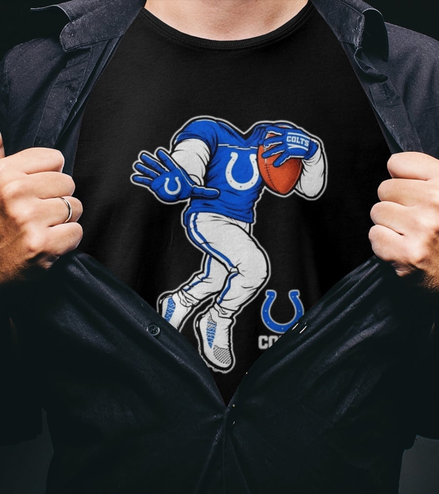 Indianapolis Colts Toddler Yard Rush II Football Player Colts Horseshoe T-Shirt