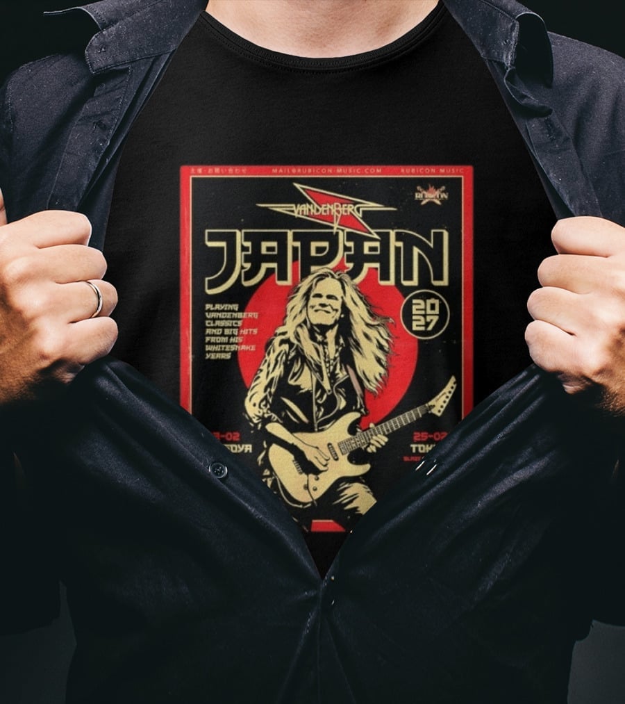 Vandenberg Japan 2027 Tour Nagoya Tokyo Kobe Whitesnake Classics T-Shirt